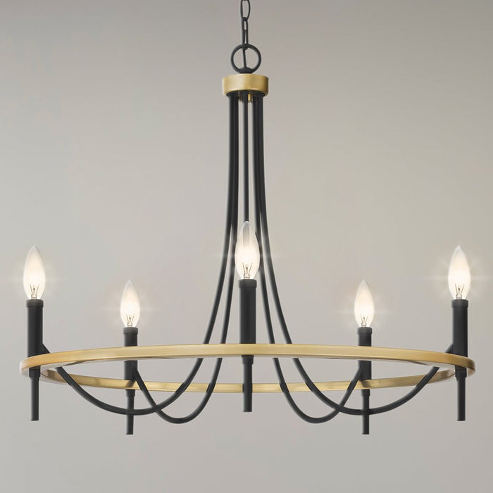 UQL4870 Transitional Indoor Chandelier, 22.50''H x 26.00''W x 26.00''D, Matte Black Finish, Sitka Collection