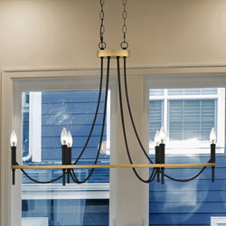 Urban Ambiance - Chandelier - UQL4871 Transitional Indoor Chandelier, 24.75''H x 36.00''W x 16.00''D, Matte Black Finish, Sitka Collection - 