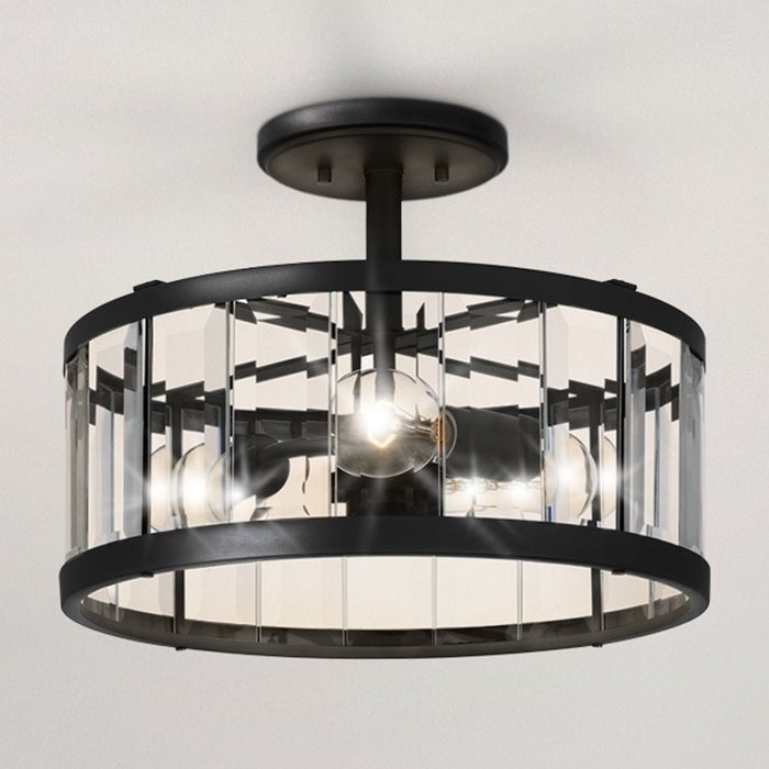 UQL4910 Farmhouse Indoor Ceiling Light, 11.00''H x 15.00''W x 15.00''D, Matte Black Finish, Frankston Collection