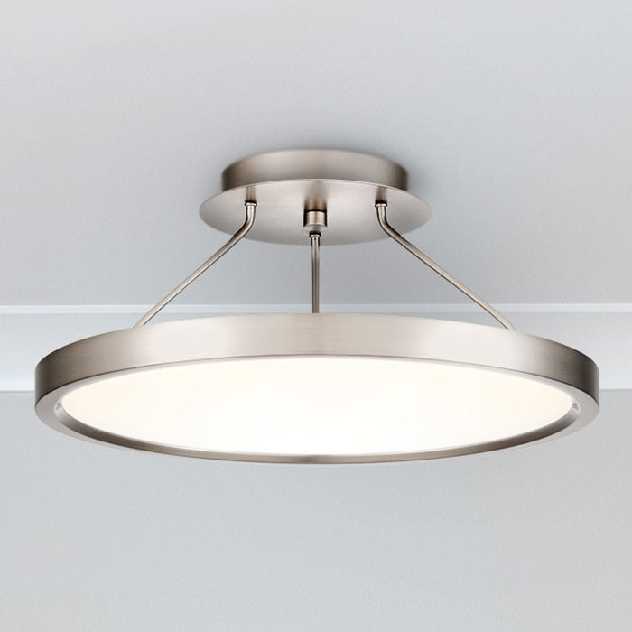 UQL4951 Minimalist Indoor Ceiling Light, 6.75''H x 15.00''W x 15.00''D, Brushed Nickel Finish, Alice Collection