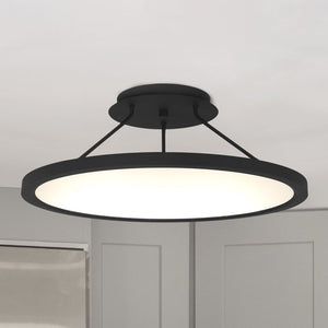 Urban Ambiance - Ceiling Light - UQL4952 Minimalist Indoor Ceiling Light, 8.00''H x 20.00''W x 20.00''D, Earth Black Finish, Alice Collection - 