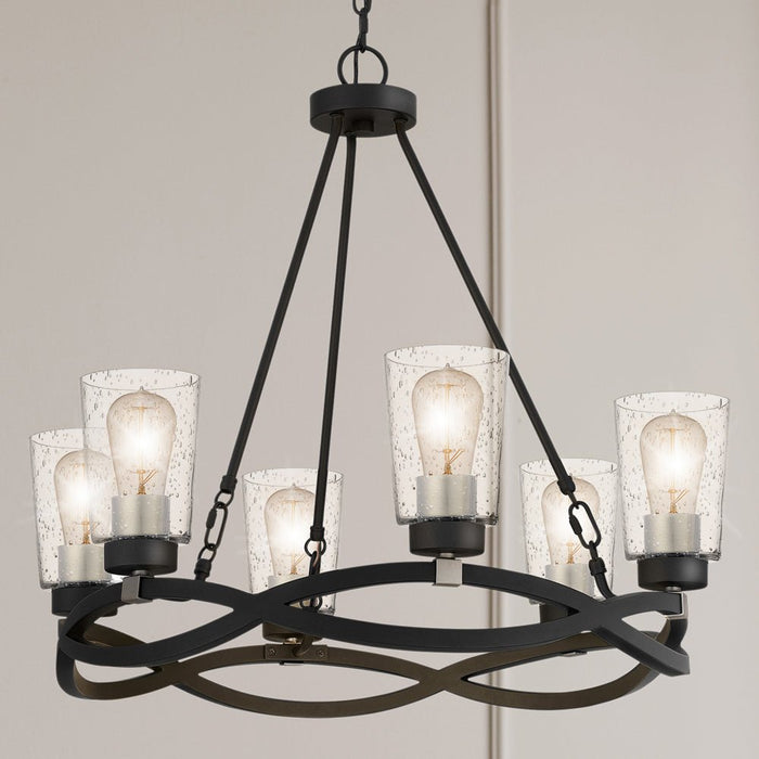 UQL4960 Tuscan Indoor Chandelier, 23.25''H x 25.75''W x 25.75''D, Earth Black Finish, Salem Collection