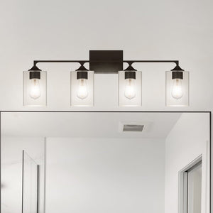 Urban Ambiance - Bath Light - UQL4985 Transitional Indoor Bath Light, 11.25''H x 33.50''W x 6.25''D, Matte Black Finish, Keswick Collection - 