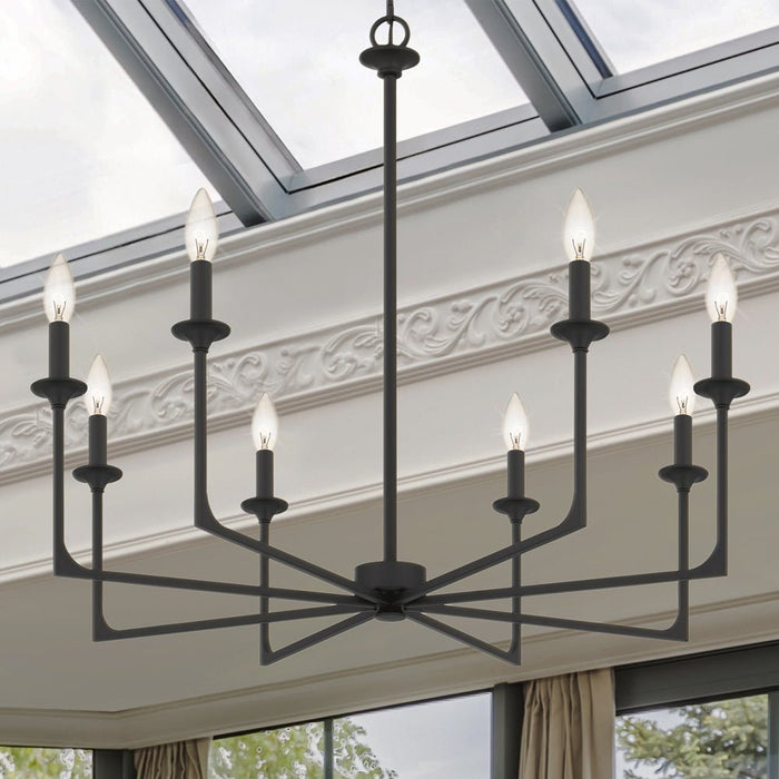 UQL4987 Transitional Indoor Chandelier, 28.00''H x 32.00''W x 32.00''D, Matte Black Finish, Keswick Collection