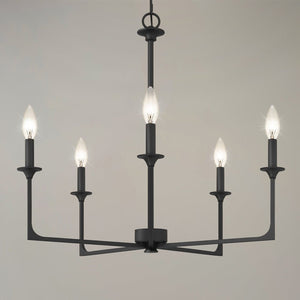 Urban Ambiance - Chandelier - UQL4988 Transitional Indoor Chandelier, 24.00''H x 26.00''W x 26.00''D, Matte Black Finish, Keswick Collection - 