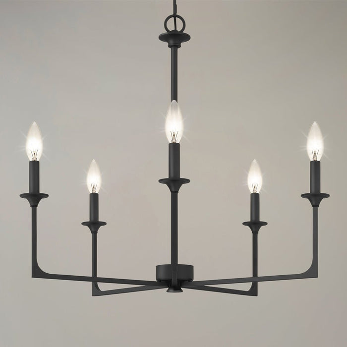 UQL4988 Transitional Indoor Chandelier, 24.00''H x 26.00''W x 26.00''D, Matte Black Finish, Keswick Collection