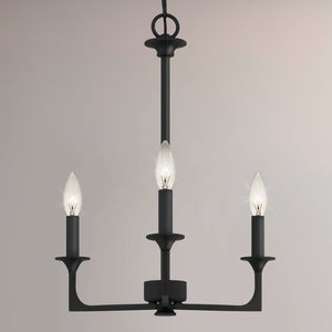 Urban Ambiance - Chandelier - UQL4991 Transitional Indoor Chandelier, 20.00''H x 16.00''W x 16.00''D, Matte Black Finish, Keswick Collection - 