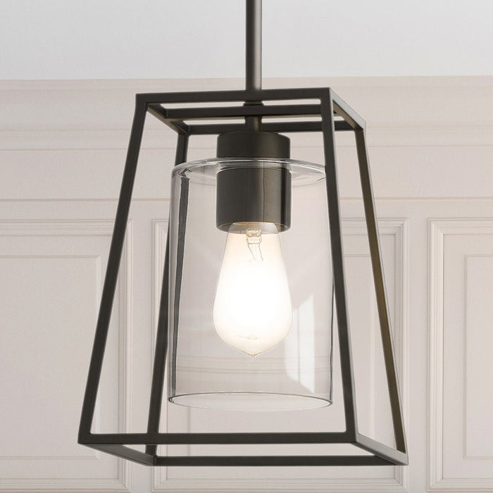 UQL4997 Transitional Indoor Pendant, 24.00''H x 8.00''W x 8.00''D, Matte Black Finish, Keswick Collection