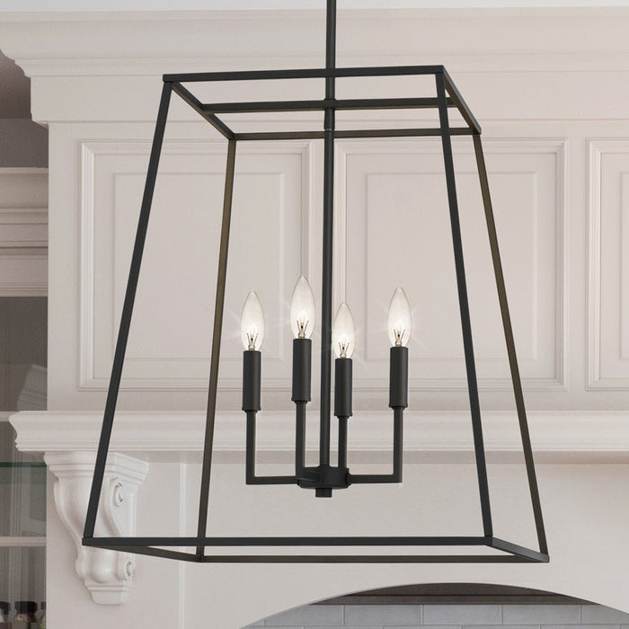 UQL4999 Transitional Indoor Pendant, 35.50''H x 18.00''W x 18.00''D, Matte Black Finish, Keswick Collection