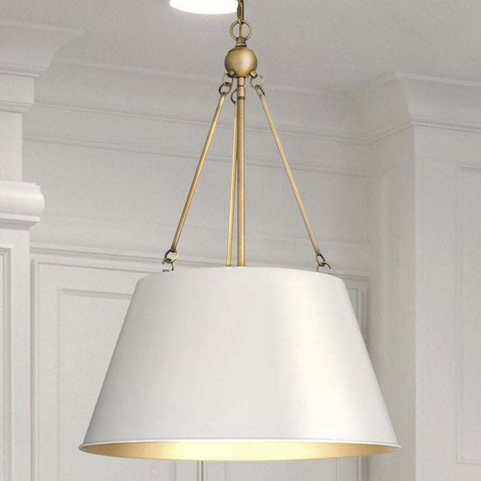 UQL5013 New Traditional Indoor Pendant, 25.50''H x 18.50''W x 18.50''D, White Finish, Zennor Collection