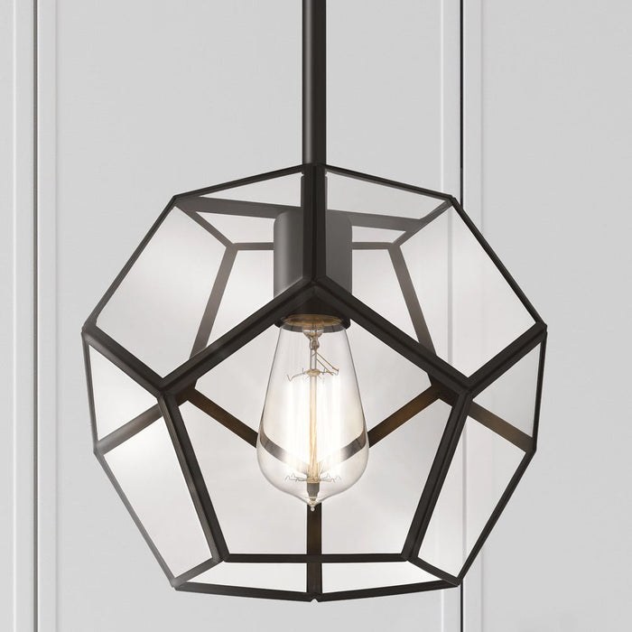 UQL5020 Modern Indoor Pendant, 8.25''H x 9.50''W x 9.50''D, Matte Black Finish, San Sebastian Collection