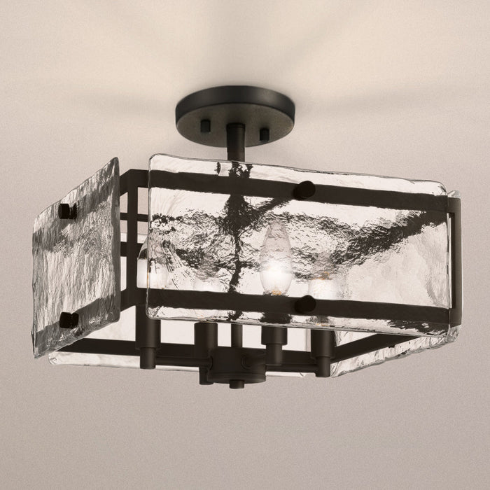 UQL5030 Coastal Indoor Ceiling Light, 12.25''H x 15.00''W x 15.00''D, Earth Black Finish, Moers Collection