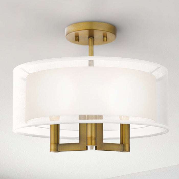 UQL5037 Traditional Indoor Ceiling Light, 12.00''H x 15.00''W x 15.00''D, Aged Brass Finish, Moers Collection