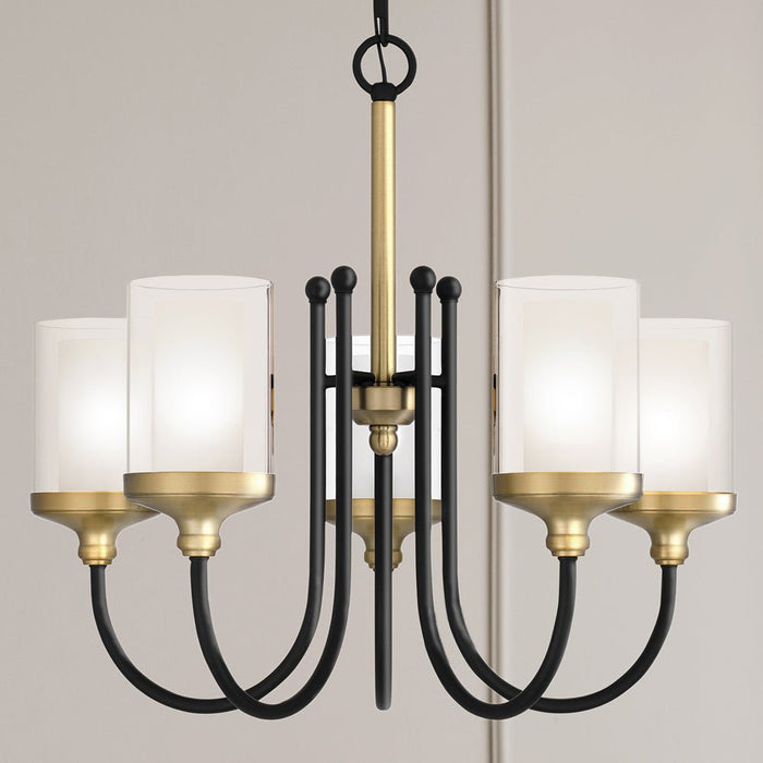 UQL5060 Minimalist Indoor Chandelier, 20.25''H x 22.00''W x 22.00''D, Matte Black Finish, Velbert Collection