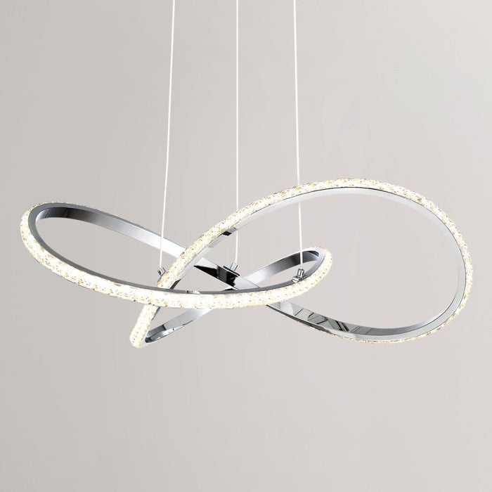 UQL5070 Modern Indoor Pendant, 7.00''H x 18.75''W x 17.25''D, Polished Chrome Finish, Landau Collection