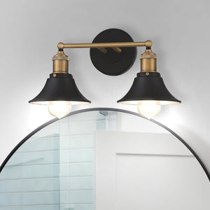 Urban Ambiance - Bath Light - UQL5130 Cosmopolitan Indoor Bath Light, 8.25''H x 15.25''W x 7.25''D, Matte Black Finish, Geneva Collection - 