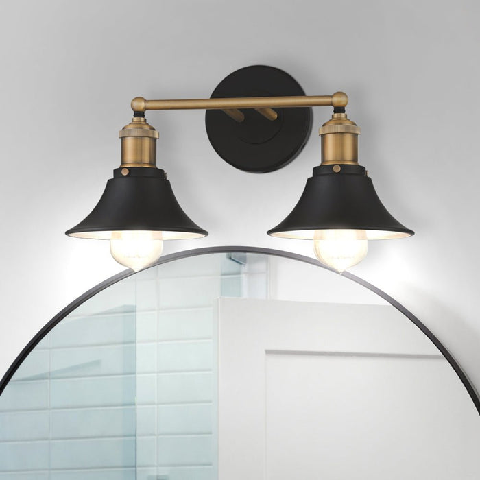 UQL5130 Cosmopolitan Indoor Bath Light, 8.25''H x 15.25''W x 7.25''D, Matte Black Finish, Geneva Collection