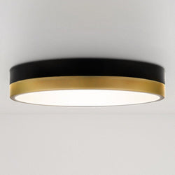 Urban Ambiance - Ceiling Light - UQL5152 Industrial Indoor Ceiling Light, 2.00''H x 11.00''W x 11.00''D, Matte Black Gold Finish, Minot Collection - 