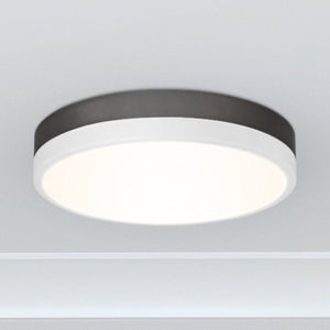 Urban Ambiance - Ceiling Light - UQL5153 Industrial Indoor Ceiling Light, 2.00''H x 11.00''W x 11.00''D, Matte Black White Finish, Minot Collection - 