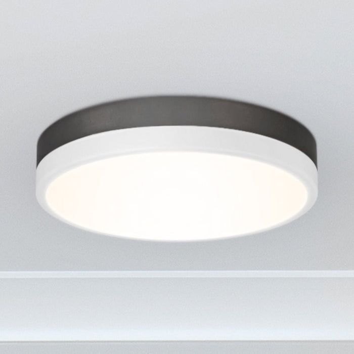 UQL5153 Industrial Indoor Ceiling Light, 2.00''H x 11.00''W x 11.00''D, Matte Black White Finish, Minot Collection