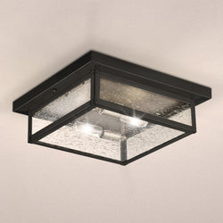 Urban Ambiance - Ceiling Light - UQL5161 Modern Farmhouse Indoor Ceiling Light, 4.00''H x 12.00''W x 12.00''D, Earth Black Finish, Quincy Collection - 