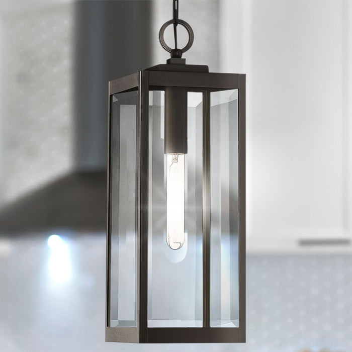 UQL5166 Modern Farmhouse Indoor Pendant, 20.75''H x 7.00''W x 7.00''D, Western Bronze Finish, Quincy Collection