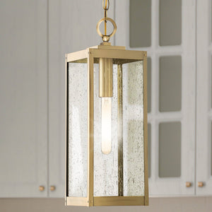 Urban Ambiance - Pendant - UQL5167 Modern Farmhouse Indoor Pendant, 20.75''H x 7.00''W x 7.00''D, Antique Brass Finish, Quincy Collection - 