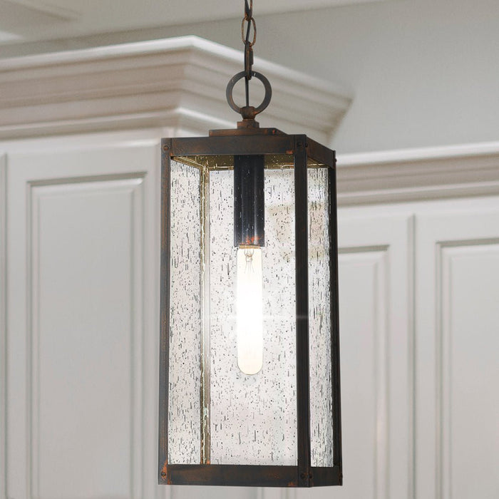 UQL5168 Modern Farmhouse Indoor Pendant, 20.75''H x 7.00''W x 7.00''D, Industrial Bronze Finish, Quincy Collection