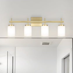 Urban Ambiance - Bath Light - UQL5181 Minimalist Indoor Bath Light, 10.00''H x 31.00''W x 6.00''D, Satin Brass Finish, Stade Collection - 