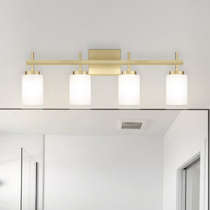 Urban Ambiance - Bath Light - UQL5181 Minimalist Indoor Bath Light, 10.00''H x 31.00''W x 6.00''D, Satin Brass Finish, Stade Collection - 