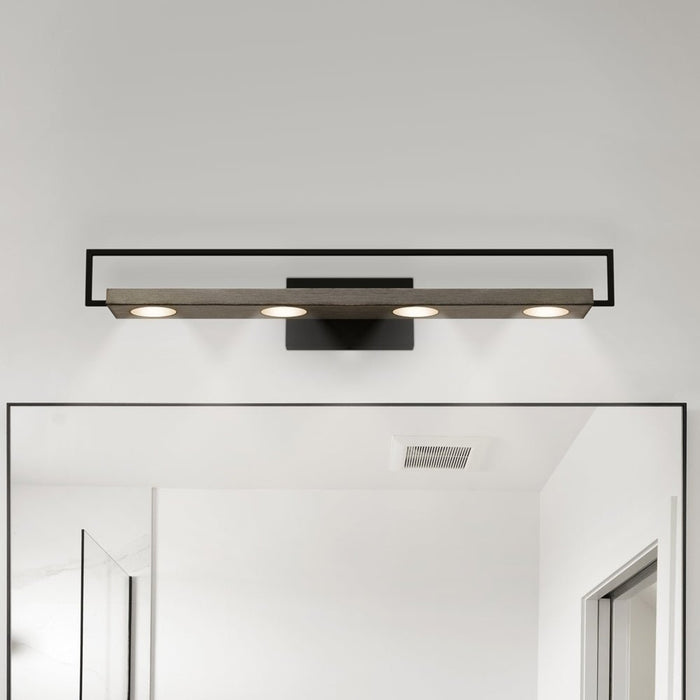 UQL5190 Utilitarian Indoor Bath Light, 5.50''H x 32.00''W x 5.25''D, Matte Black Finish, Mandurah Collection