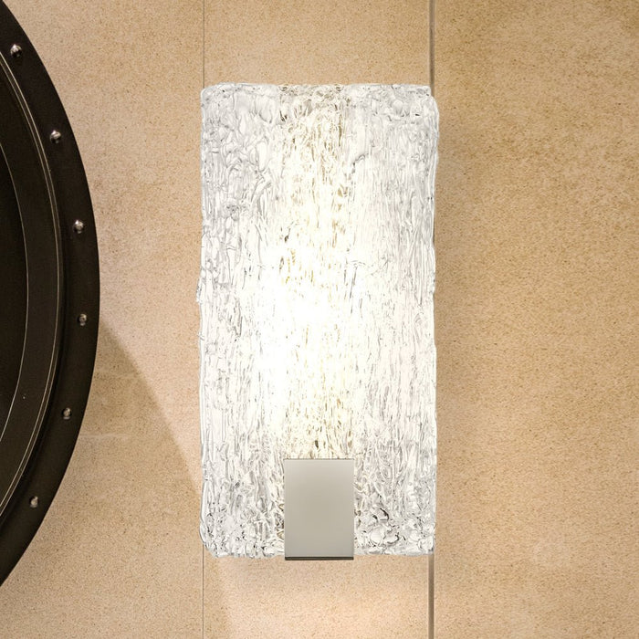 UQL5205 Contemporary Indoor Wall Sconce, 12.00''H x 6.00''W x 3.75''D, Polished Chrome Finish, Riga Collection