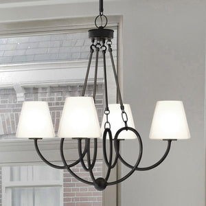 Urban Ambiance - Chandelier - UQL5250 Transitional Indoor Chandelier, 27.25''H x 27''W x 27''D, Matte Black Finish, Mildura Collection - 