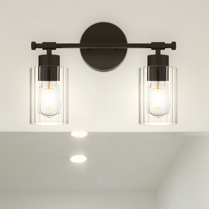 UQL5290 Modern Indoor Bath Light, 10.25''H x 15''W x 6.25''D, Matte Black Finish, Canberra Collection