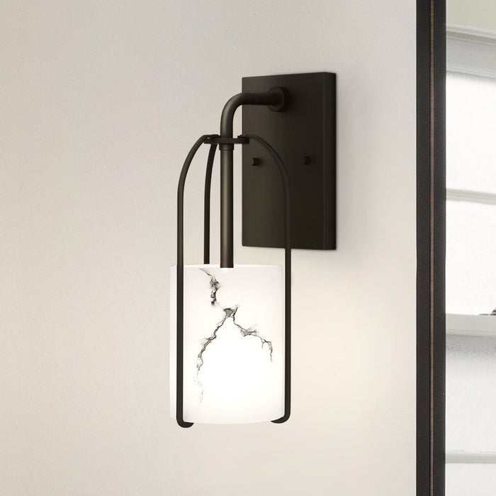 UQL5352 Transitional Indoor Wall Sconce, 13.5''H x 4.5''W x 6.5''D, Matte Black Finish, Kempten Collection