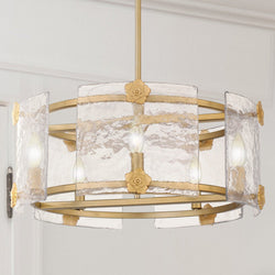 Urban Ambiance - Pendant - UQL5442 Cosmopolitan Indoor Pendant, 8.5''H x 21''W x 21''D, Light Gold Finish, Crary Collection - 