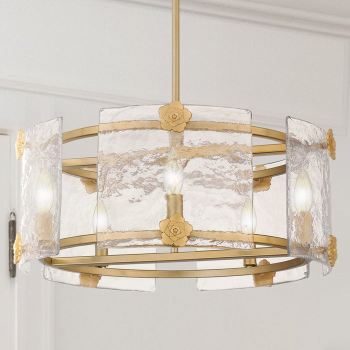 UQL5442 Cosmopolitan Indoor Pendant, 8.5''H x 21''W x 21''D, Light Gold Finish, Crary Collection