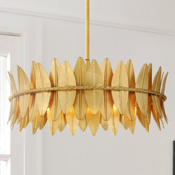 Urban Ambiance - Pendant - UQL5500 Eclectic Indoor Pendant, 8.75''H x 20.5''W x 20.5''D, Gold Leaf Finish, Cranston Collection - 