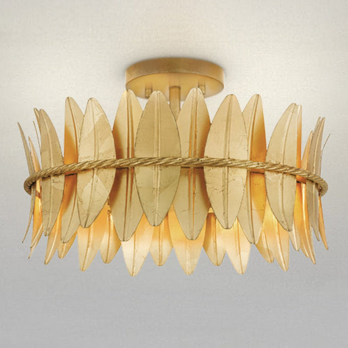 UQL5501 Eclectic Indoor Ceiling Light, 9.5''H x 16''W x 16''D, Gold Leaf Finish, Cranston Collection