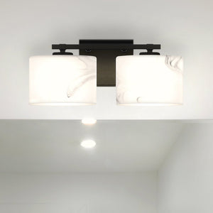 Urban Ambiance - Bath Light - UQL5550 Contemporary Indoor Bath Light, 6.25''H x 15''W x 5.25''D, Matte Black Finish, Nowra Collection - 