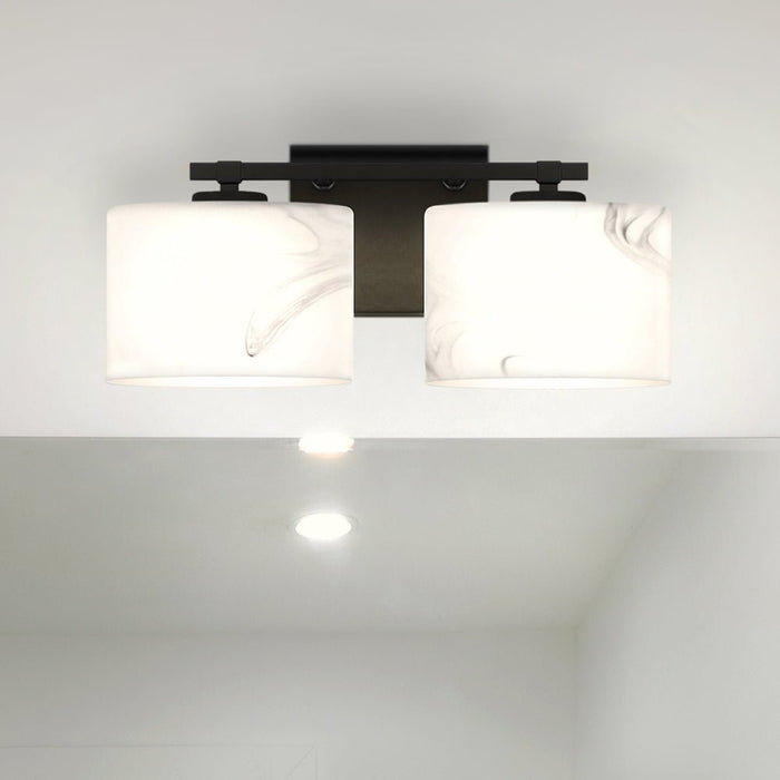 UQL5550 Contemporary Indoor Bath Light, 6.25''H x 15''W x 5.25''D, Matte Black Finish, Nowra Collection