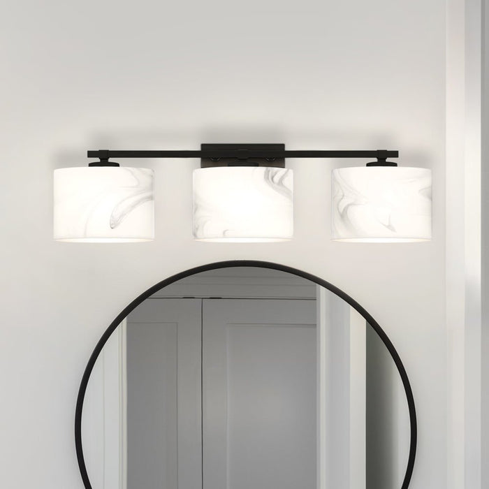 UQL5551 Contemporary Indoor Bath Light, 6.25''H x 24''W x 5.25''D, Matte Black Finish, Nowra Collection