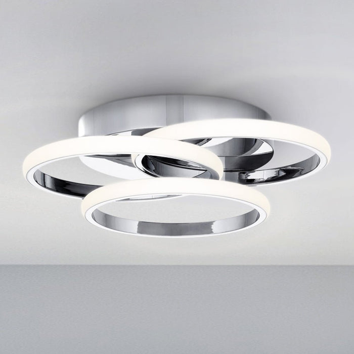 UQL5571 Minimalist Indoor Ceiling Light, 4''H x 16''W x 16''D, Polished Chrome Finish, Hawthorn Collection