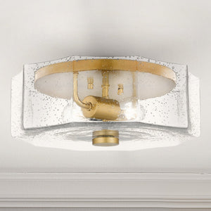 Urban Ambiance - Ceiling Light - UQL5600 Classic Indoor Ceiling Light, 5.25''H x 14''W x 14''D, Aged Brass Finish, Hankinson Collection - 