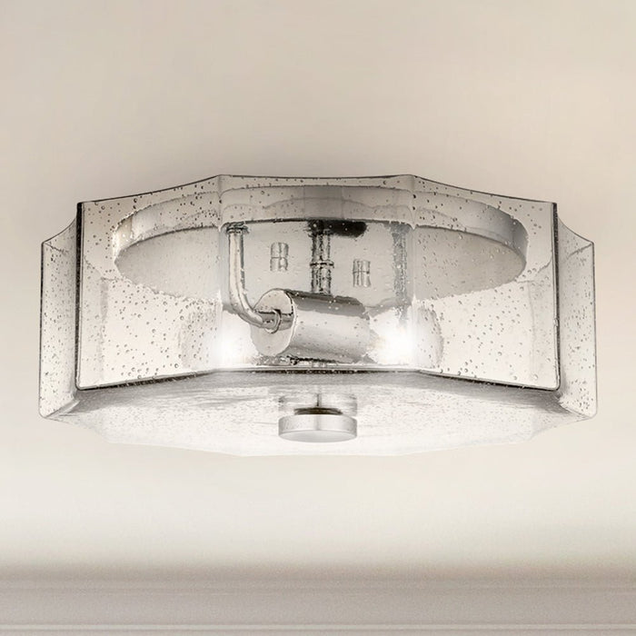 UQL5601 Classic Indoor Ceiling Light, 5.25''H x 14''W x 14''D, Polished Chrome Finish, Hankinson Collection