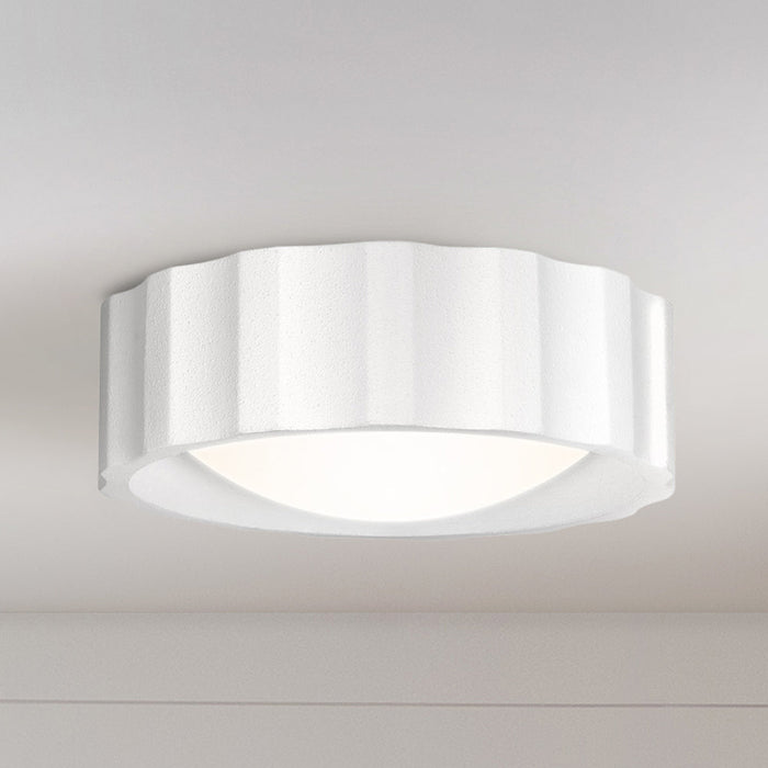 UQL5620 Minimalist Indoor Ceiling Light, 5''H x 15''W x 15''D, Textured White Finish, Hankinson Collection