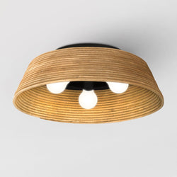 Urban Ambiance - Ceiling Light - UQL5640 Natural Indoor Ceiling Light, 6.25''H x 18.25''W x 18.25''D, Matte Black Finish, Hankinson Collection - 