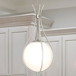 Urban Ambiance - Pendant - UQL5671 Modern Indoor Pendant, 22''H x 10.75''W x 10.75''D, Brushed Nickel Finish, Zennor Collection - 