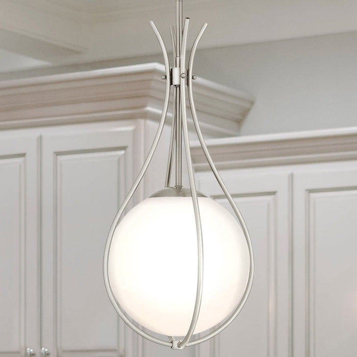 UQL5671 Modern Indoor Pendant, 22''H x 10.75''W x 10.75''D, Brushed Nickel Finish, Zennor Collection