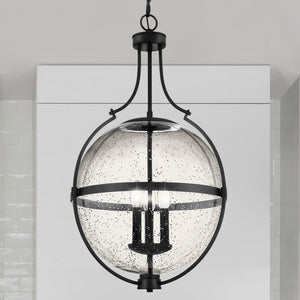 Urban Ambiance - Pendant - UQL5691 New Traditional Indoor Pendant, 29''H x 17.5''W x 17.5''D, Matte Black Finish, Zennor Collection - 